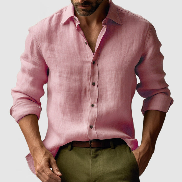 Thomas | Chemise Homme Lin Boutonnée Manches Longues