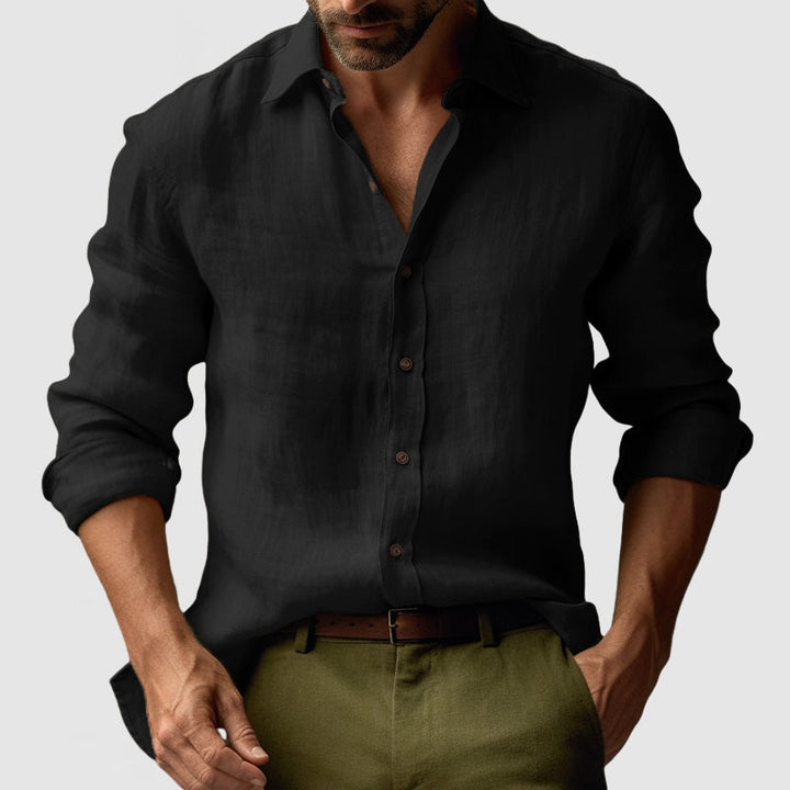 Thomas | Chemise Homme Lin Boutonnée Manches Longues