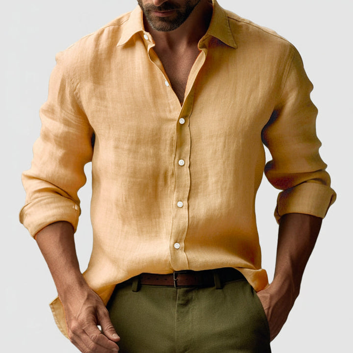 Thomas | Chemise Homme Lin Boutonnée Manches Longues