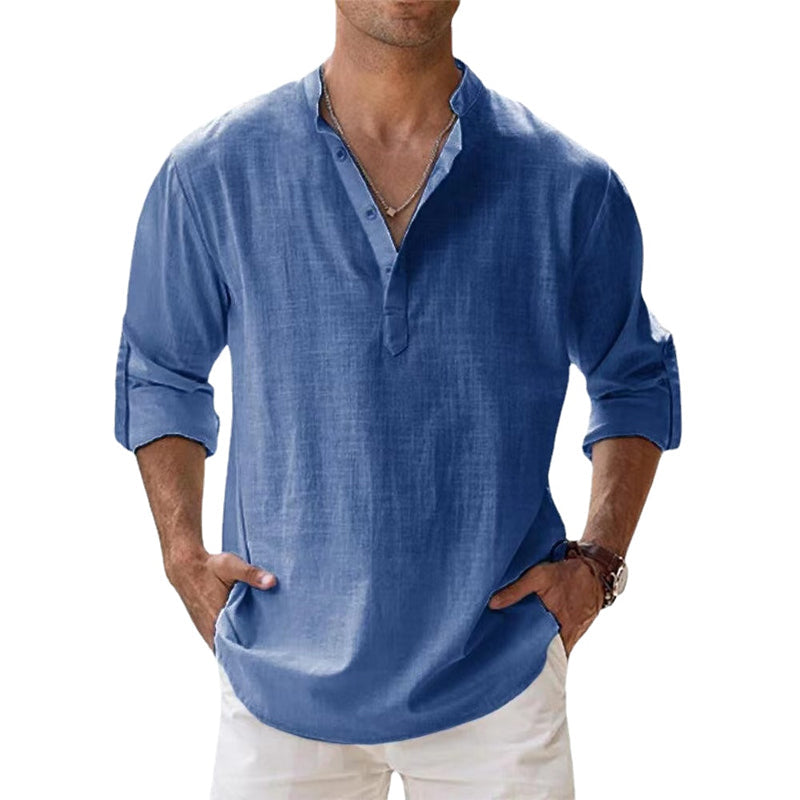 Thomas | Chemise Homme Lin Col Mao
