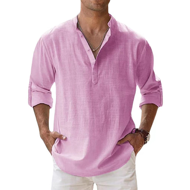 Thomas | Chemise Homme Lin Col Mao