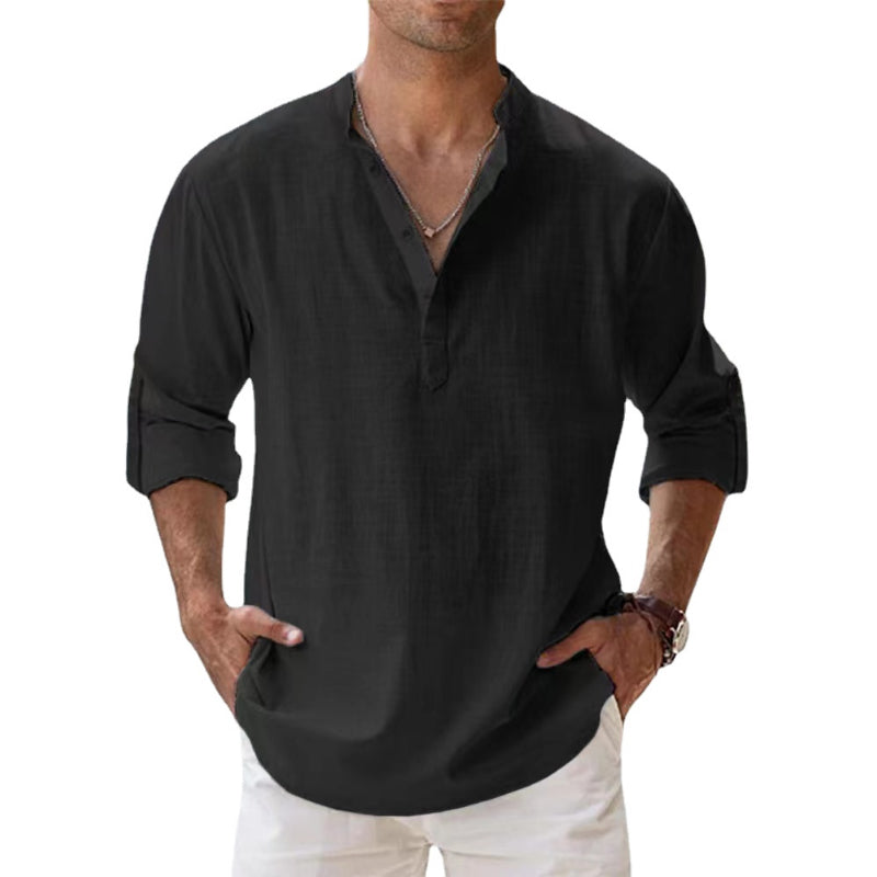 Thomas | Chemise Homme Lin Col Mao