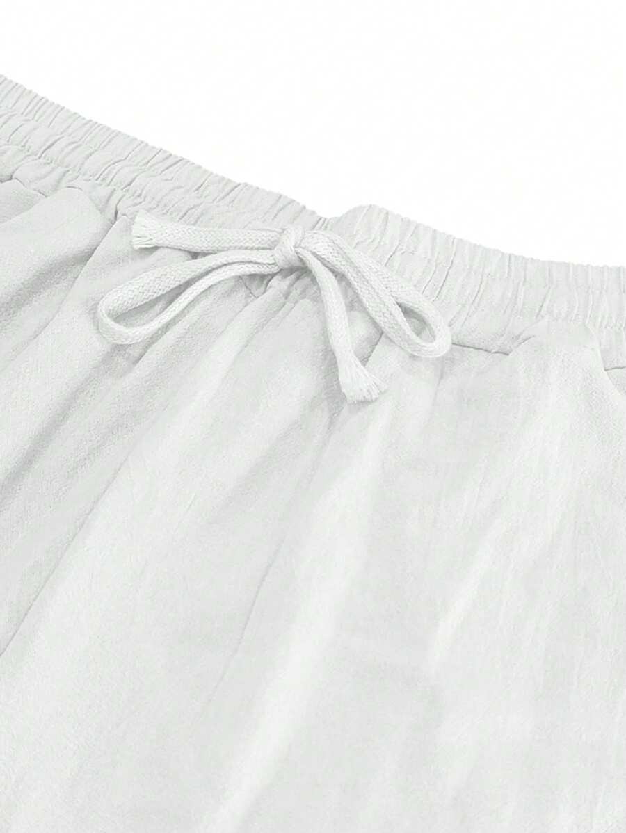 Thomas | Pantalon Homme Lin Blanc Taille Élastiquée