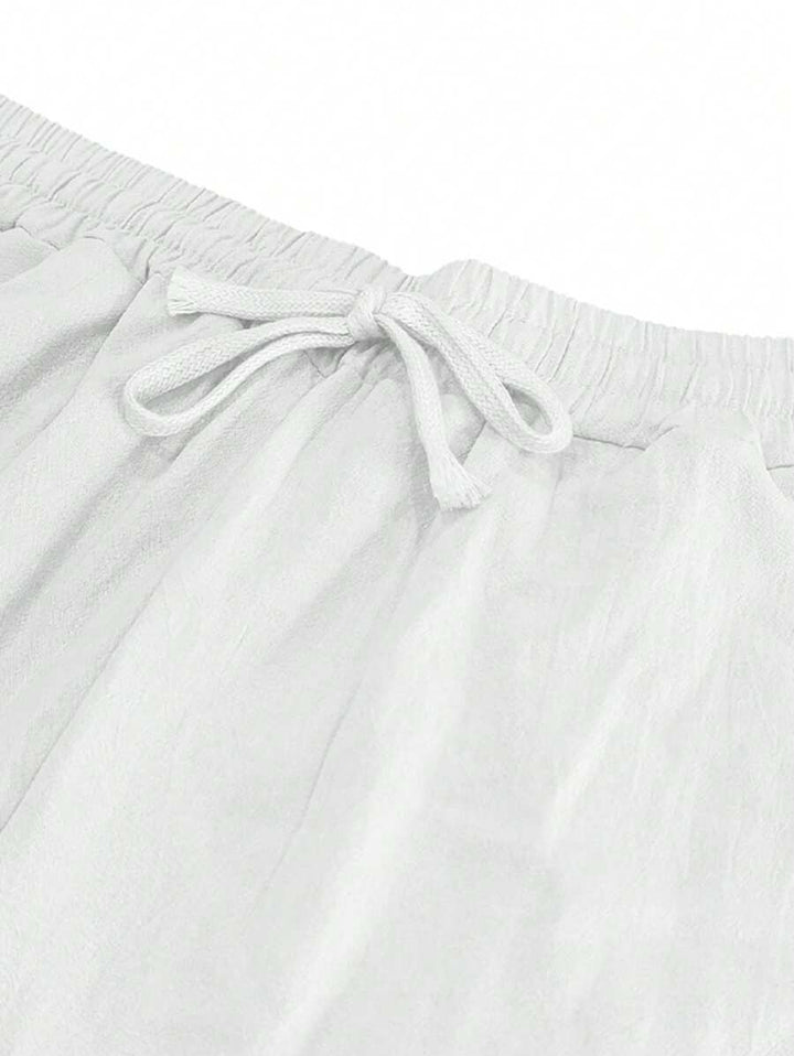 Thomas | Pantalon Homme Lin Blanc Taille Élastiquée