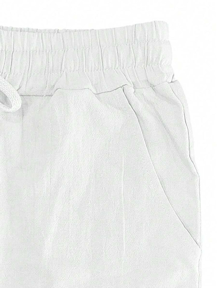 Thomas | Pantalon Homme Lin Blanc Taille Élastiquée