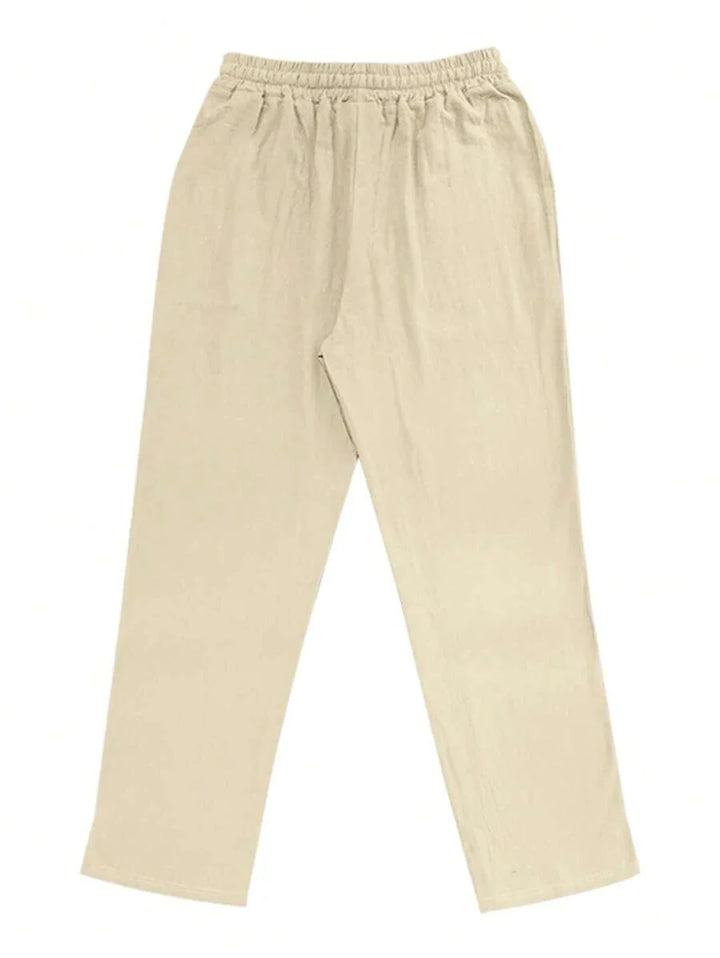 Thomas | Pantalon Homme Lin Blanc Taille Élastiquée