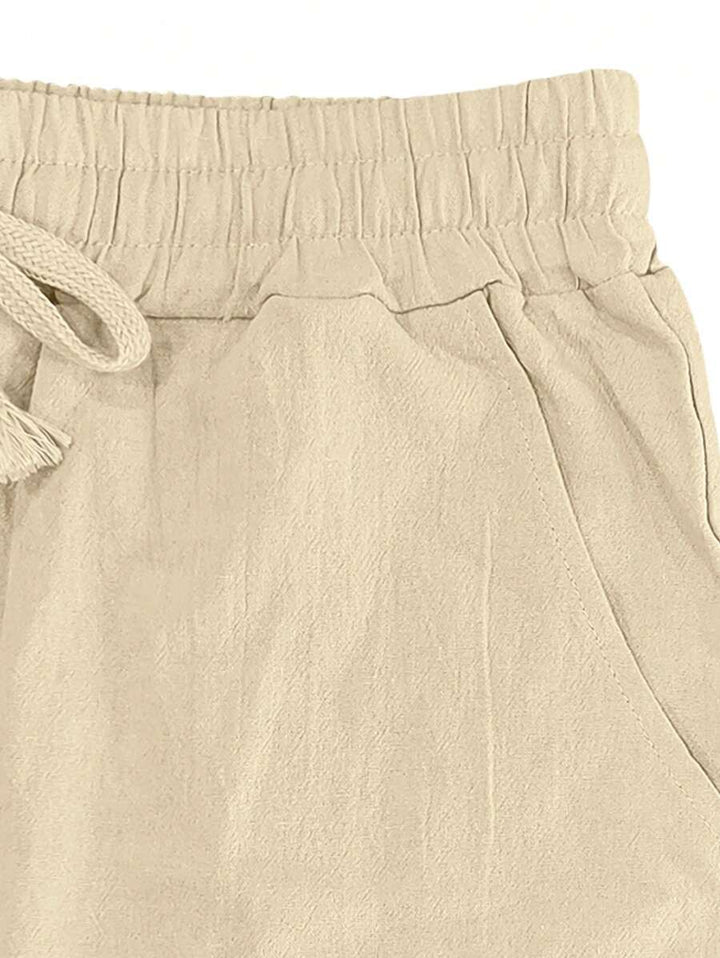 Thomas | Pantalon Homme Lin Blanc Taille Élastiquée