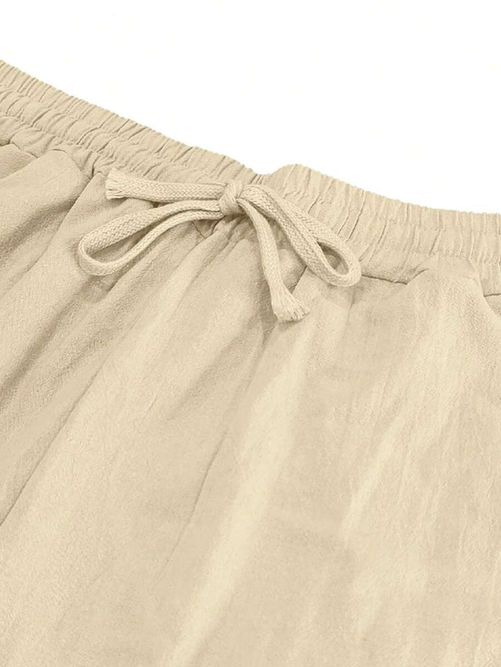 Thomas | Pantalon Homme Lin Blanc Taille Élastiquée