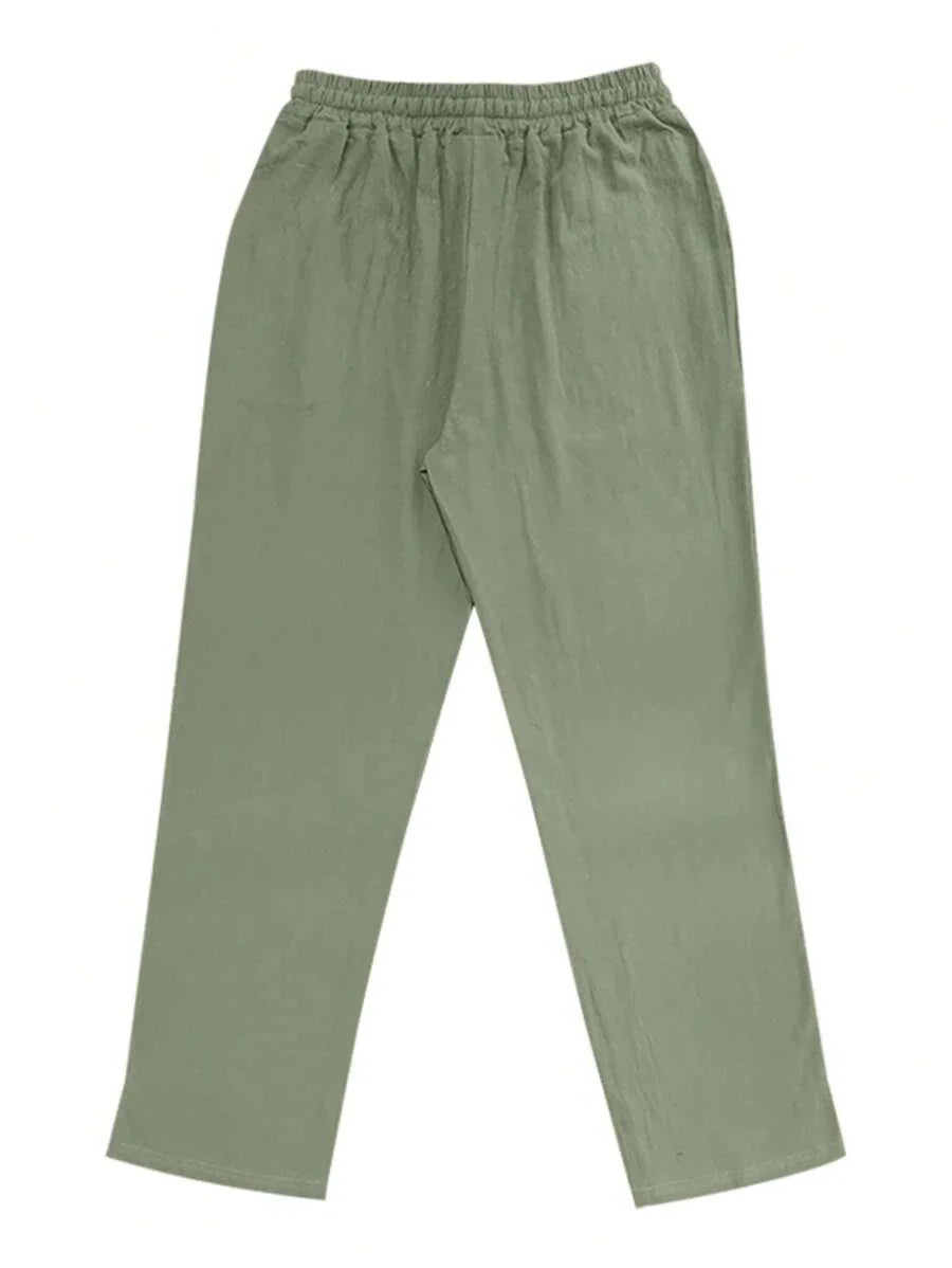 Thomas | Pantalon Homme Lin Blanc Taille Élastiquée
