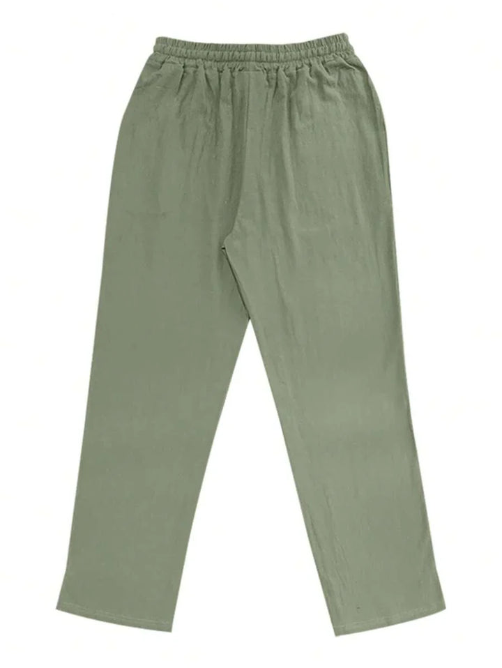 Thomas | Pantalon Homme Lin Blanc Taille Élastiquée