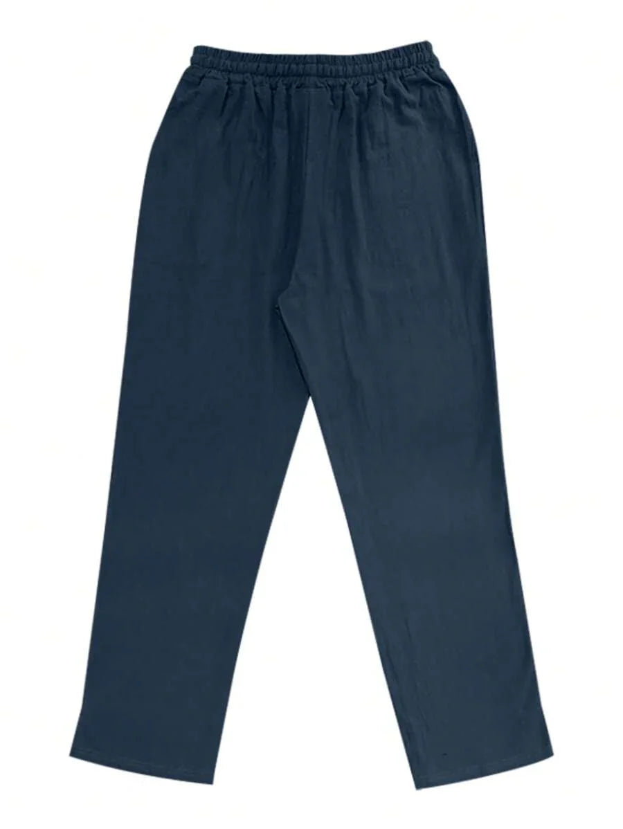 Thomas | Pantalon Homme Lin Blanc Taille Élastiquée