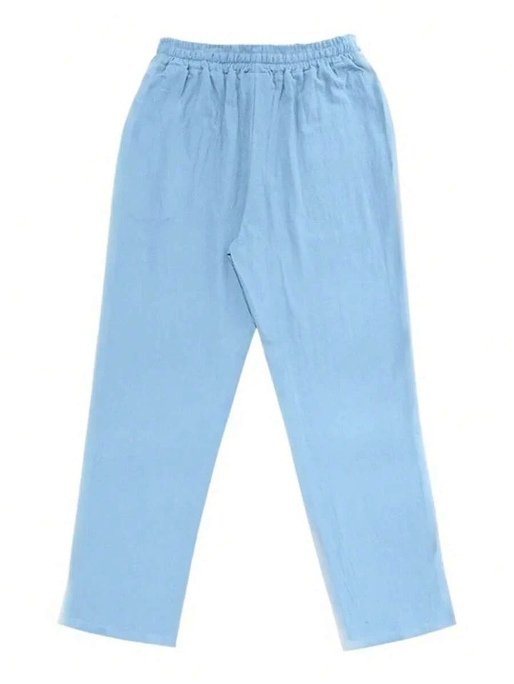 Thomas | Pantalon Homme Lin Blanc Taille Élastiquée