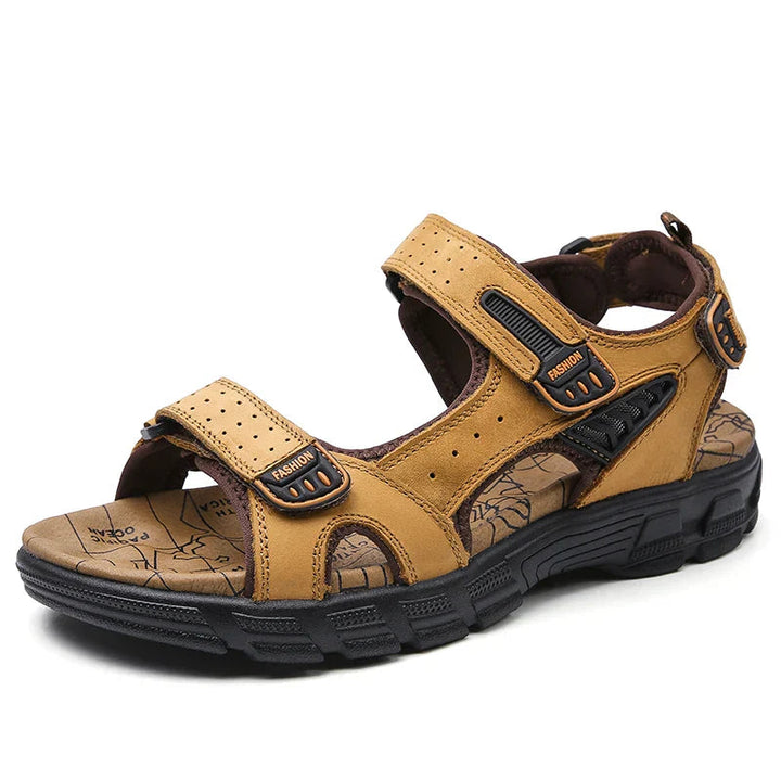 Thomas | Sandales Homme Cuir Noir Scratch Réglables