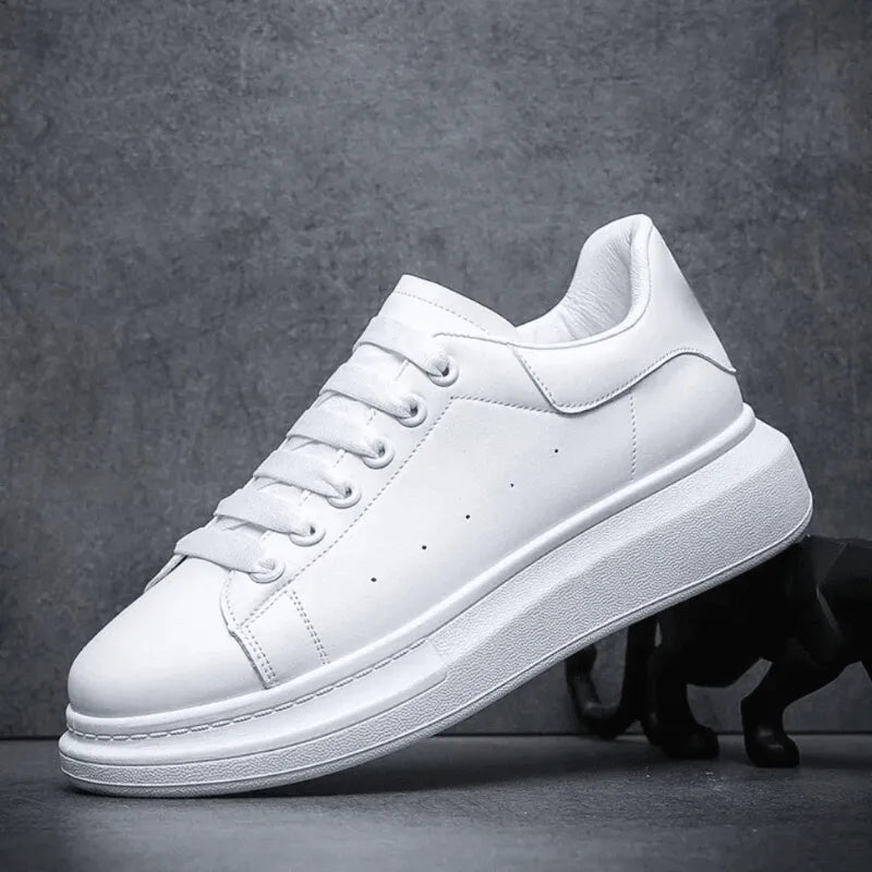 Jessie | Baskets Chunky Cuir Blanc Uni