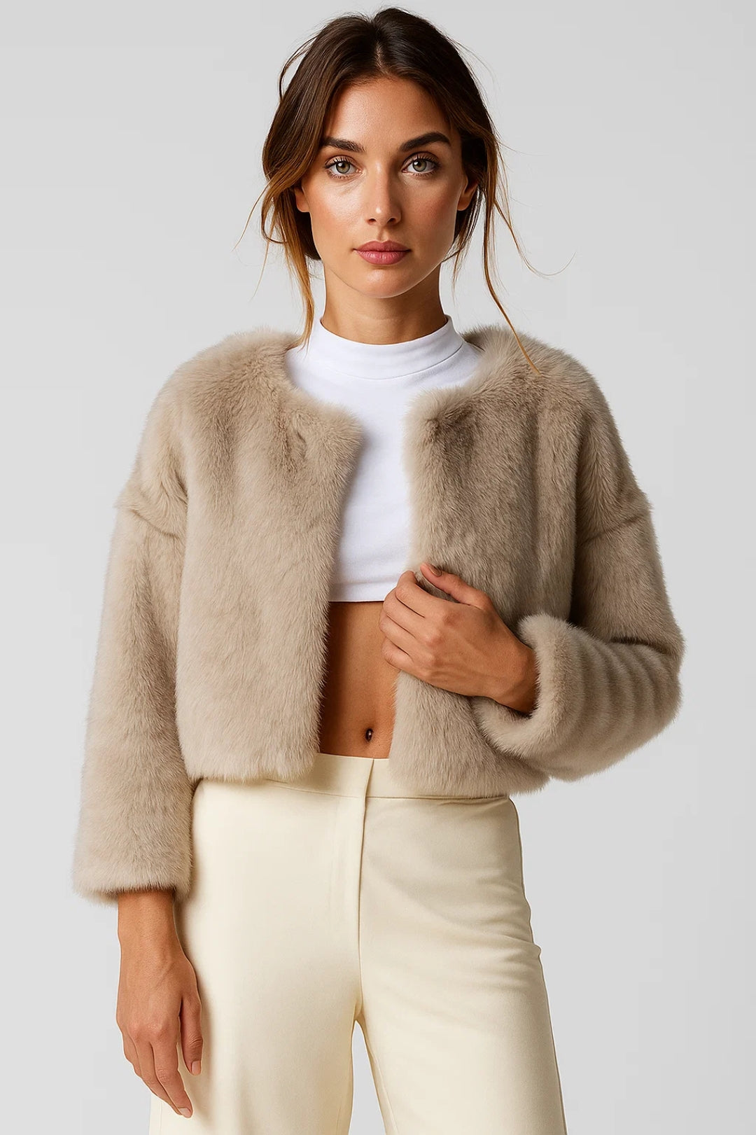 Émilie | Veste Courte en Fausse Fourrure Femme