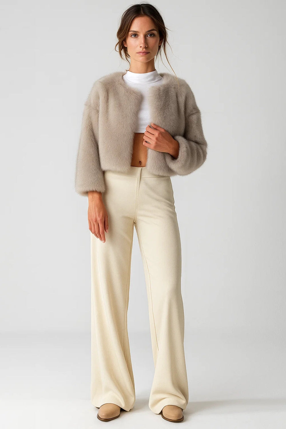 Émilie | Veste Courte en Fausse Fourrure Femme