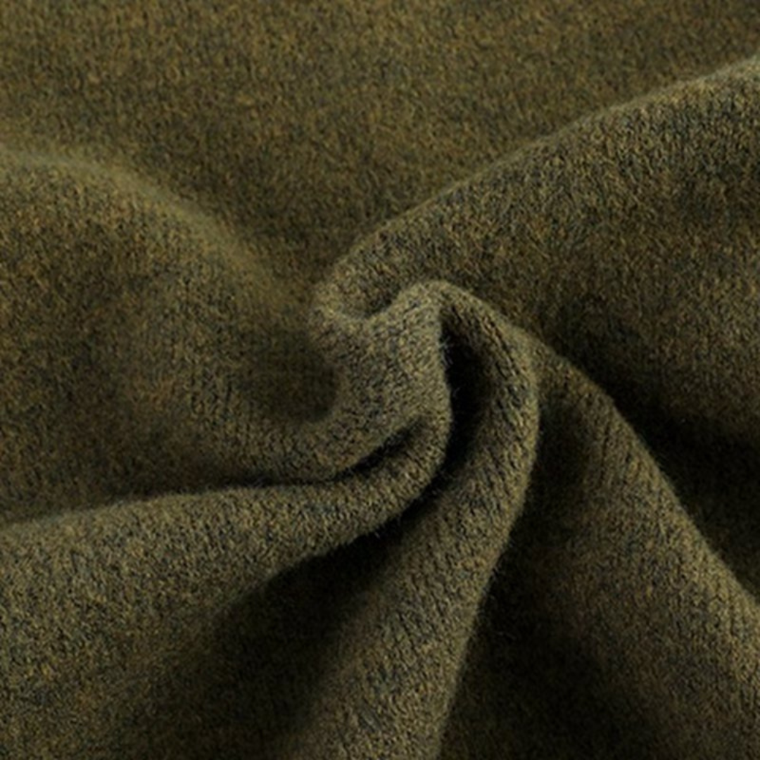 Victor | Cardigan Homme Laine Vert Olive Boutonné