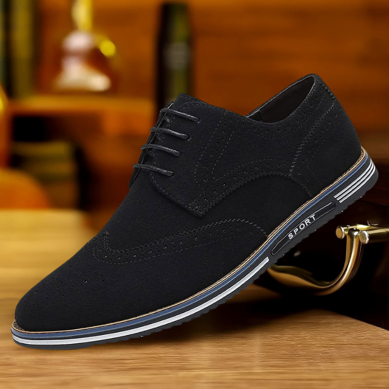 Victor | Chaussures Oxford Homme Daim Noir à Lacets