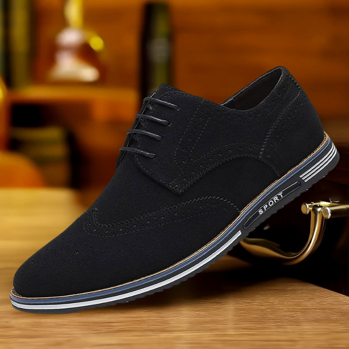 Victor | Chaussures Oxford Homme Daim Noir à Lacets