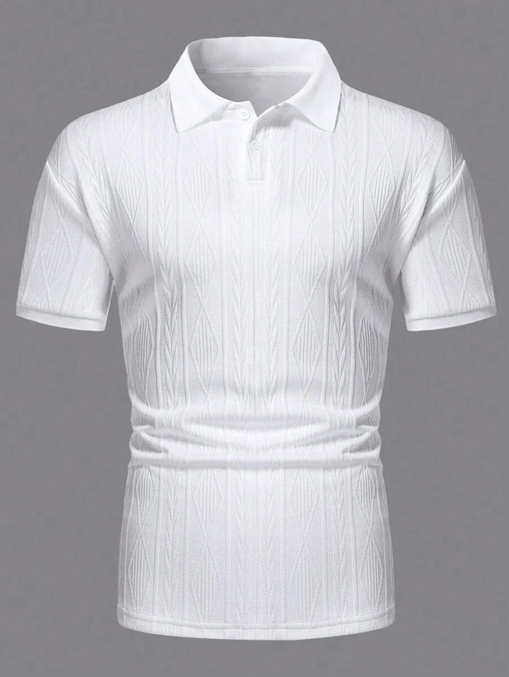 Xavier | Polo Homme Noir Texturé Manches Courtes