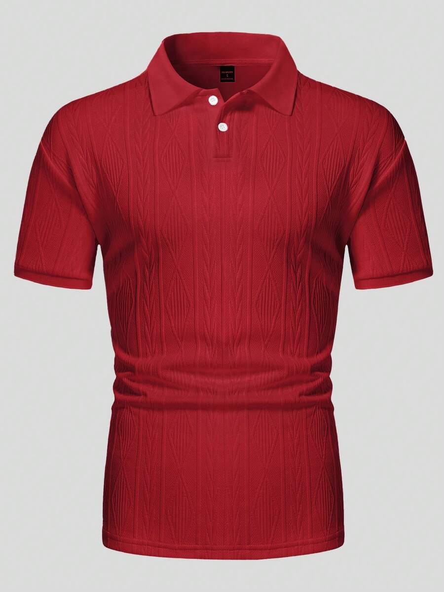 Xavier | Polo Homme Noir Texturé Manches Courtes
