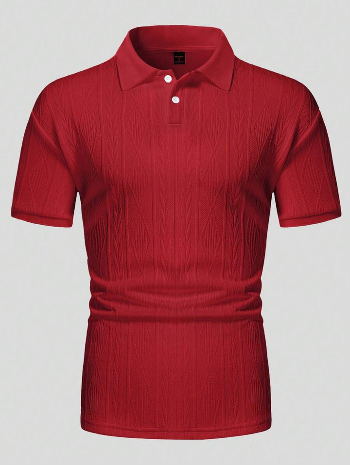 Xavier | Polo Homme Noir Texturé Manches Courtes