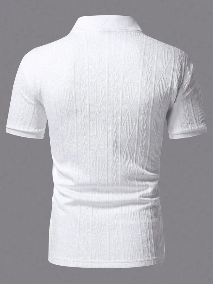 Xavier | Polo Homme Noir Texturé Manches Courtes