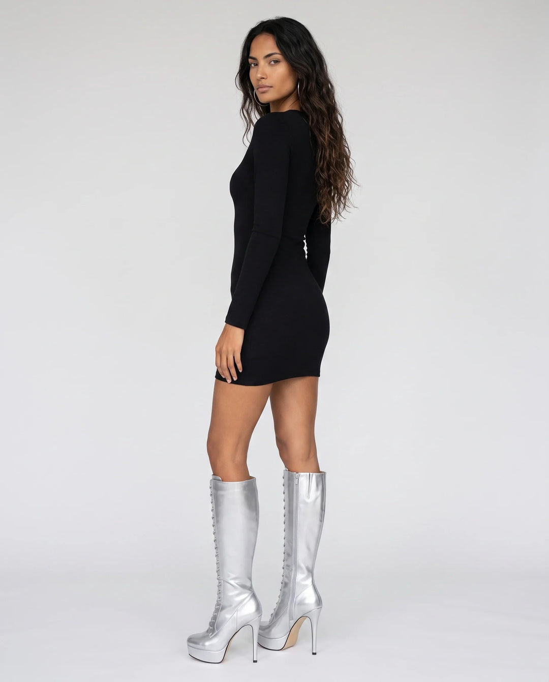 Inès | Bottes Cuissardes à Talon Haut à Lacets