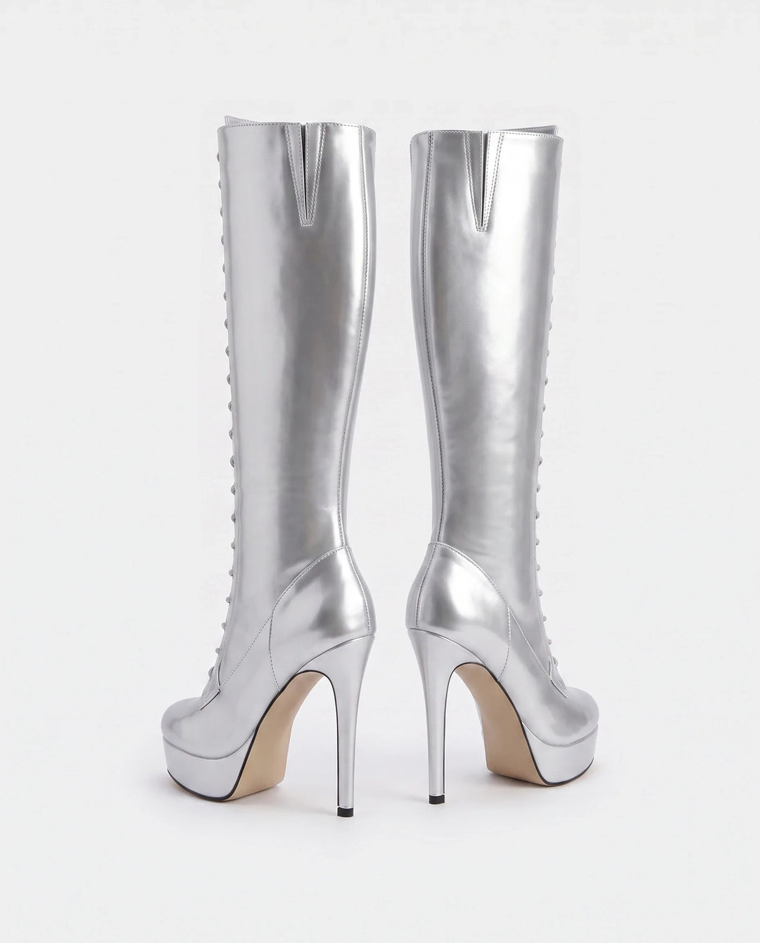 Inès | Bottes Cuissardes à Talon Haut à Lacets