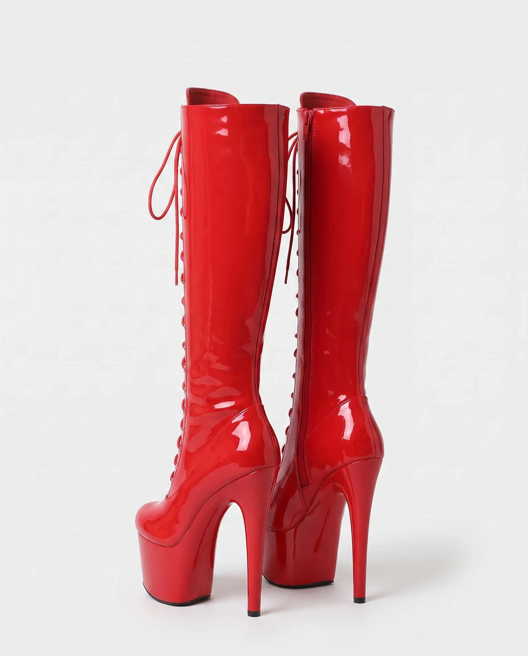 Inès | Bottes Cuissardes à Talon Haut à Lacets