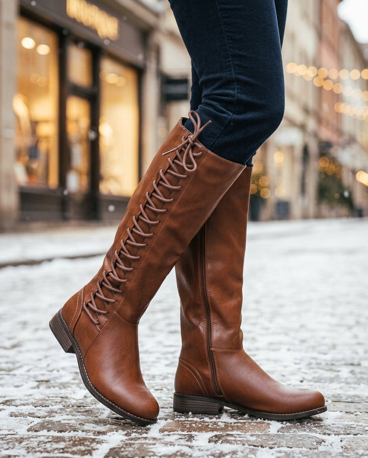 Floriane | Bottes Cavalières en Cuir à Talon Bloc