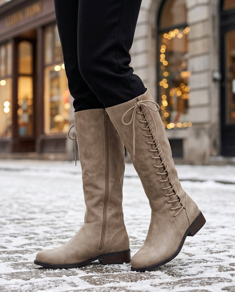 Floriane | Bottes Cavalières en Cuir à Talon Bloc