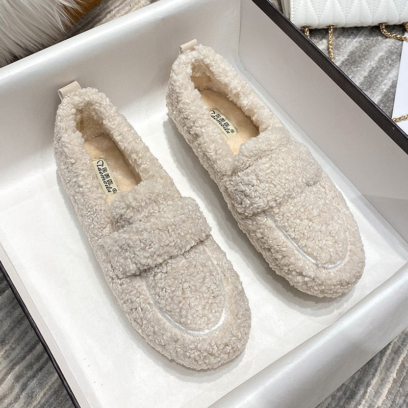 Lucie | Ballerines Effet Laine Pull-On