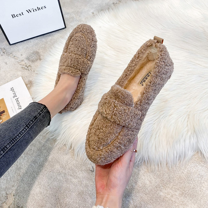 Lucie | Ballerines Effet Laine Pull-On