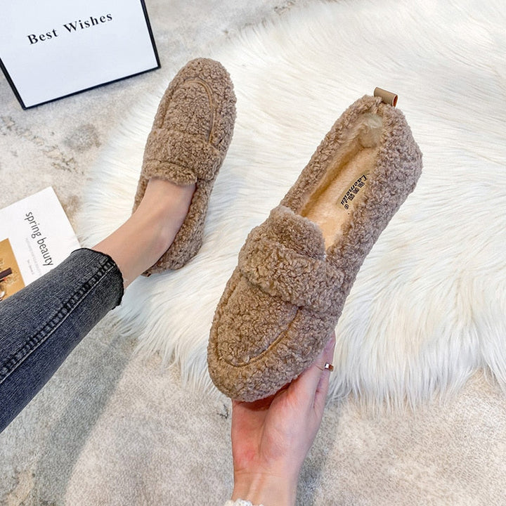 Lucie | Ballerines Effet Laine Pull-On