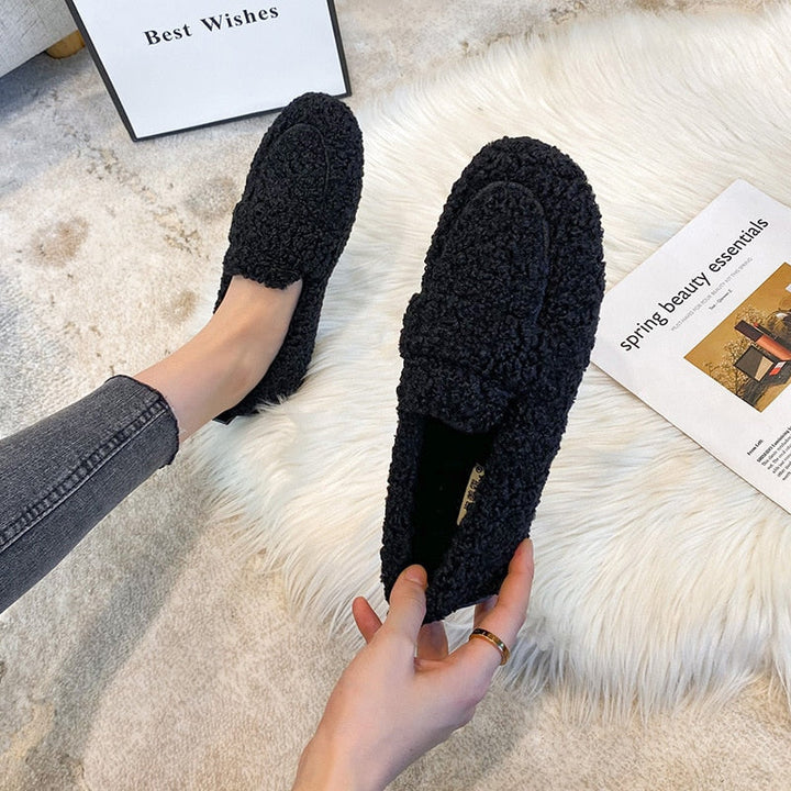 Lucie | Ballerines Effet Laine Pull-On