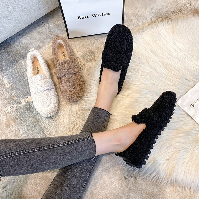 Lucie | Ballerines Effet Laine Pull-On
