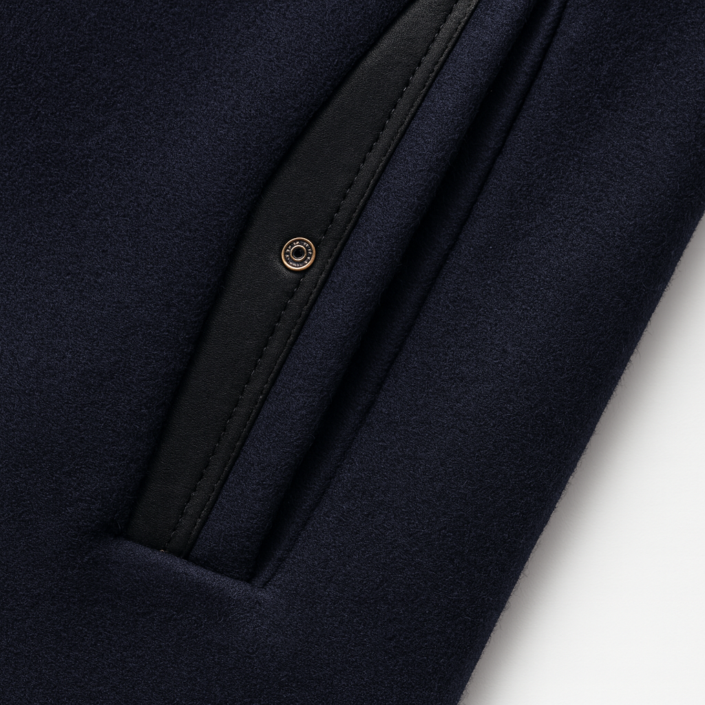 Clément | Manteau Homme Col Contrasté Boutonné Laine