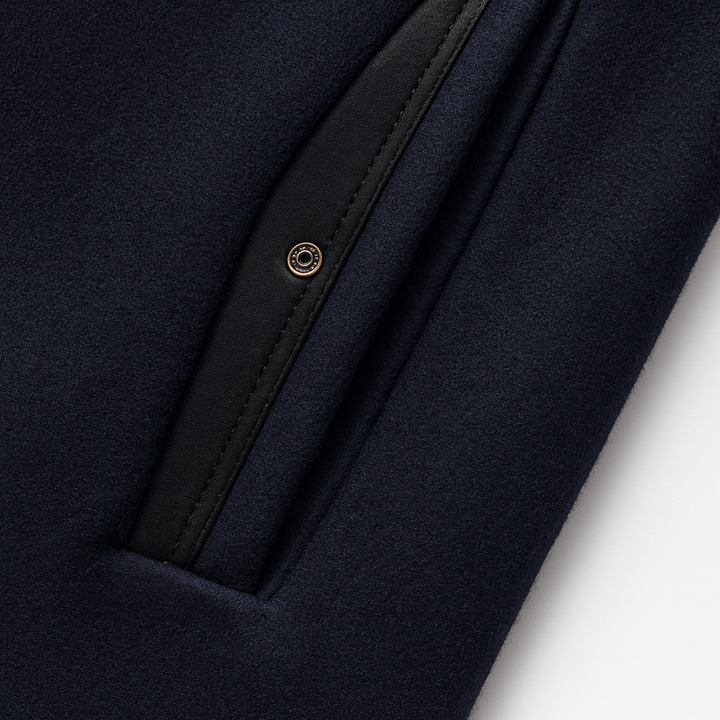 Clément | Manteau Homme Col Contrasté Boutonné Laine