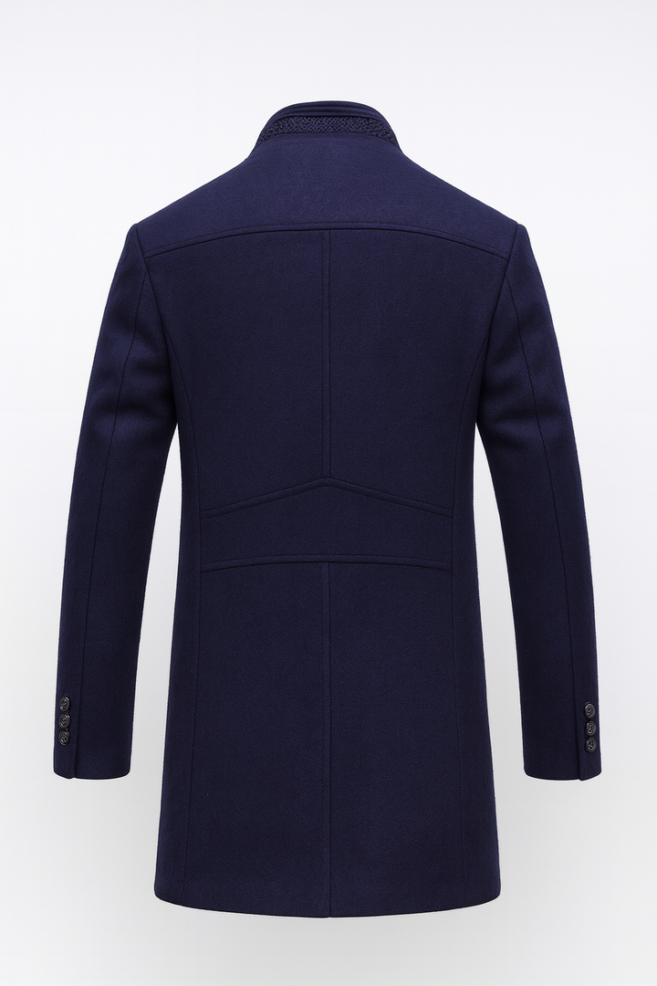 Clément | Manteau Homme Col Contrasté Boutonné Laine