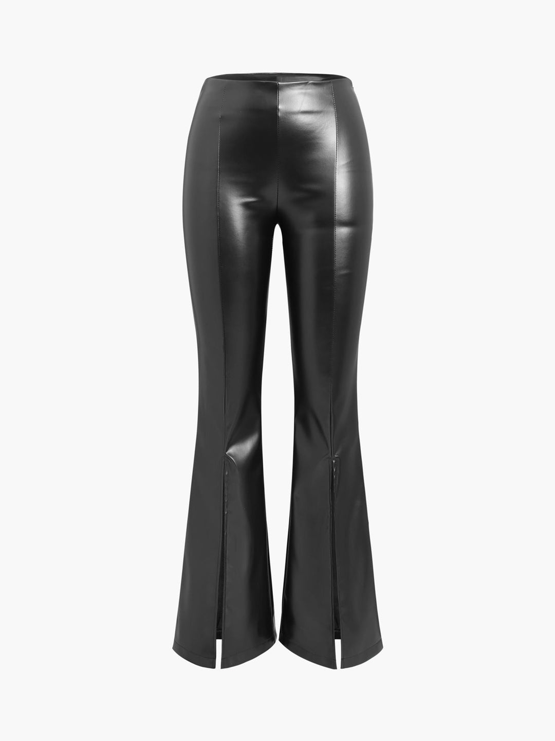 Margot | Pantalon Fausse Cuir Jambe Fendue Taille Haute