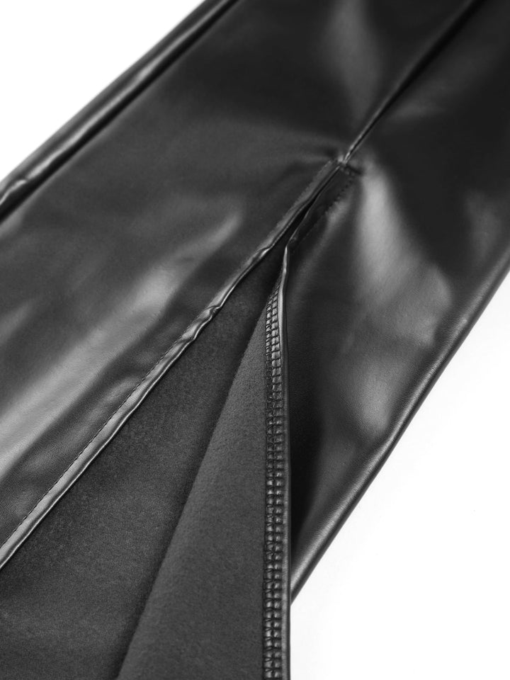 Margot | Pantalon Fausse Cuir Jambe Fendue Taille Haute