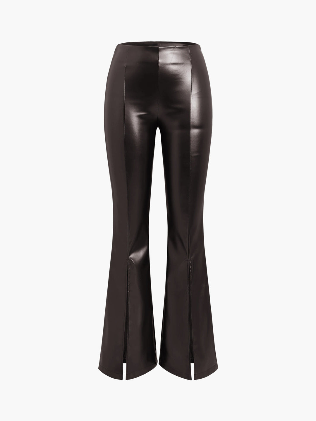 Margot | Pantalon Fausse Cuir Jambe Fendue Taille Haute