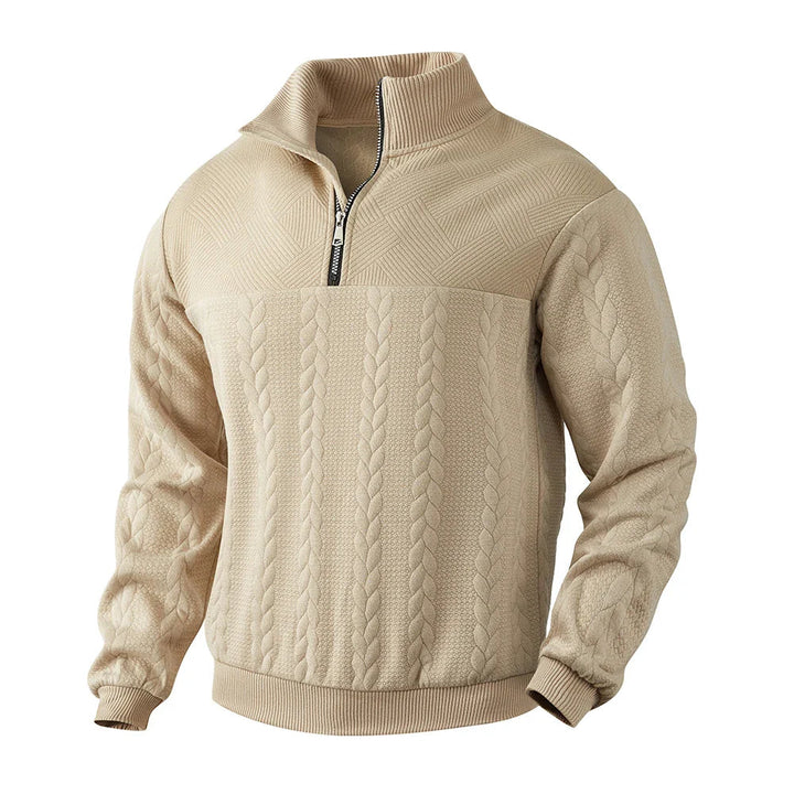 Guillaume | Pull Quart-Zip Maille Torsadée Homme