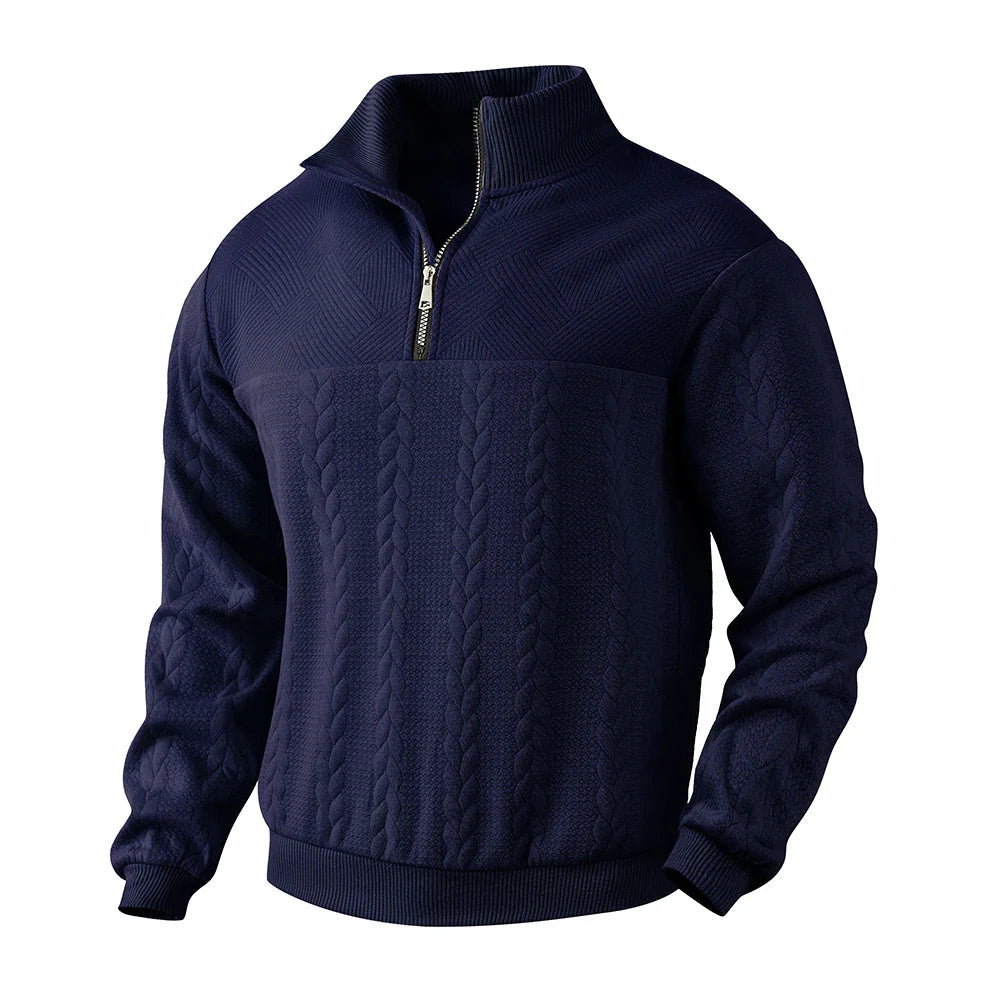 Guillaume | Pull Quart-Zip Maille Torsadée Homme