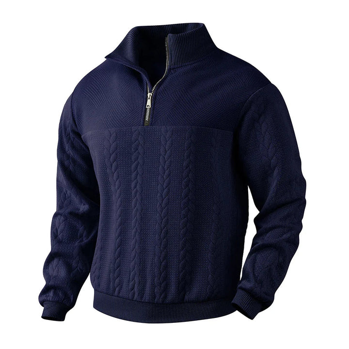 Guillaume | Pull Quart-Zip Maille Torsadée Homme