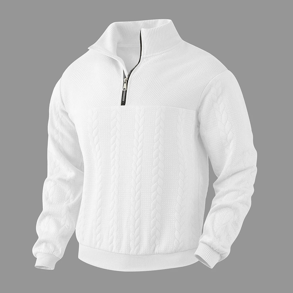 Guillaume | Pull Quart-Zip Maille Torsadée Homme