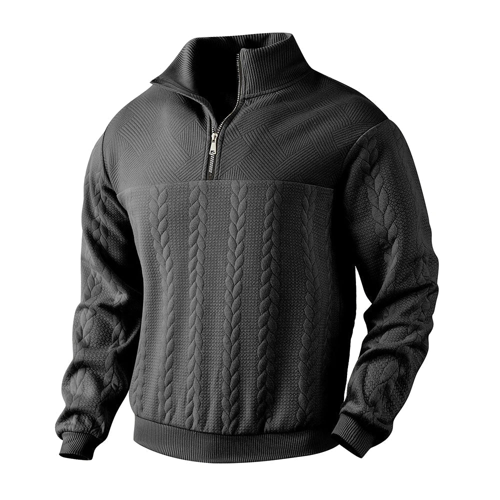 Guillaume | Pull Quart-Zip Maille Torsadée Homme