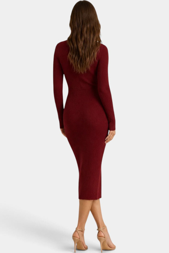Clémence | Robe Midi Bodycon à Manches Longues