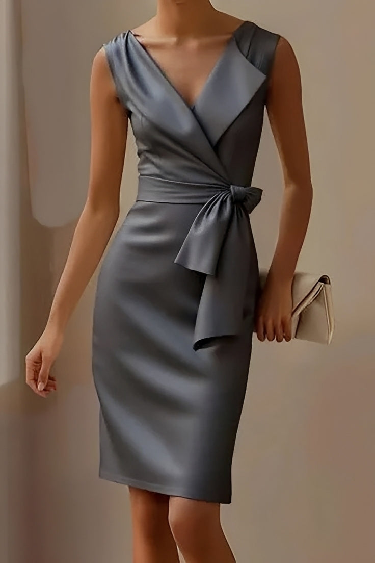 Carla | Robe Cocktail en Satin Rose